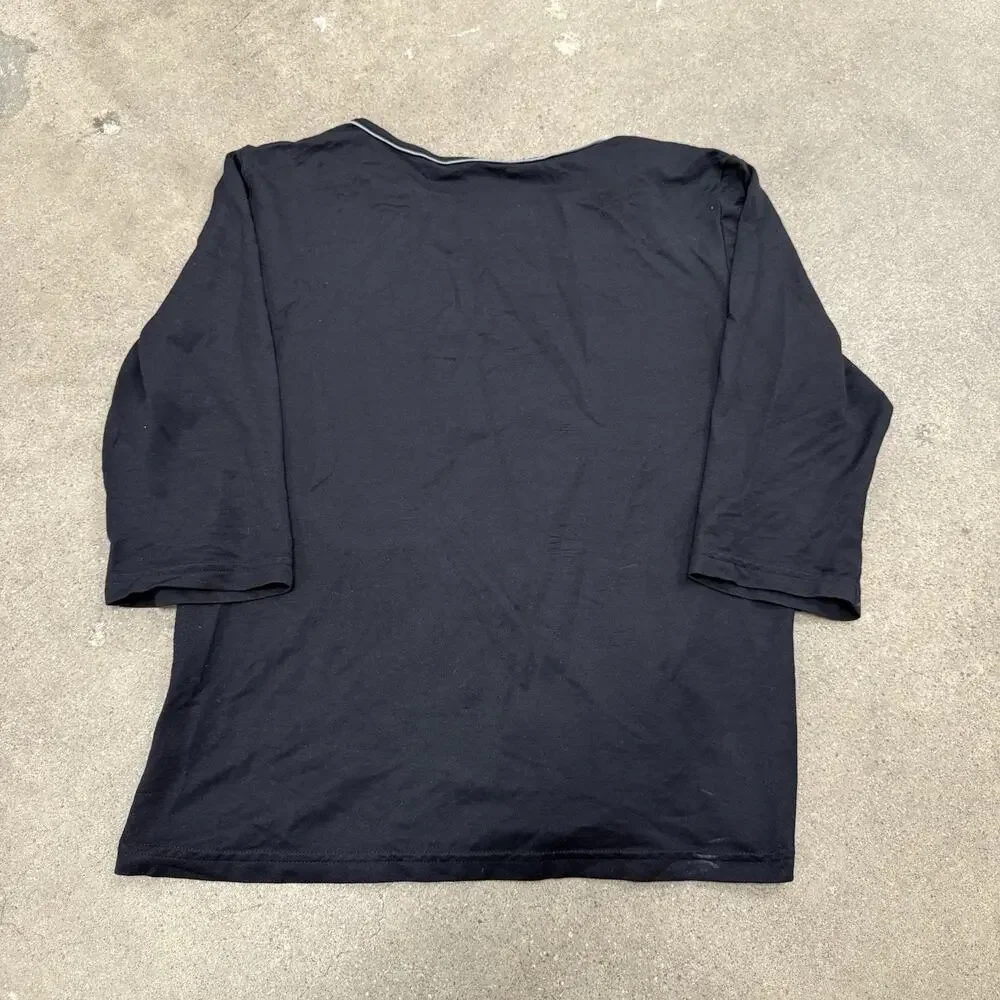 VINTAGE 90s CHANEL DESIGNER 3/4 SLEEVE EMPLOYEE BLOUSE WOMENS SMALL